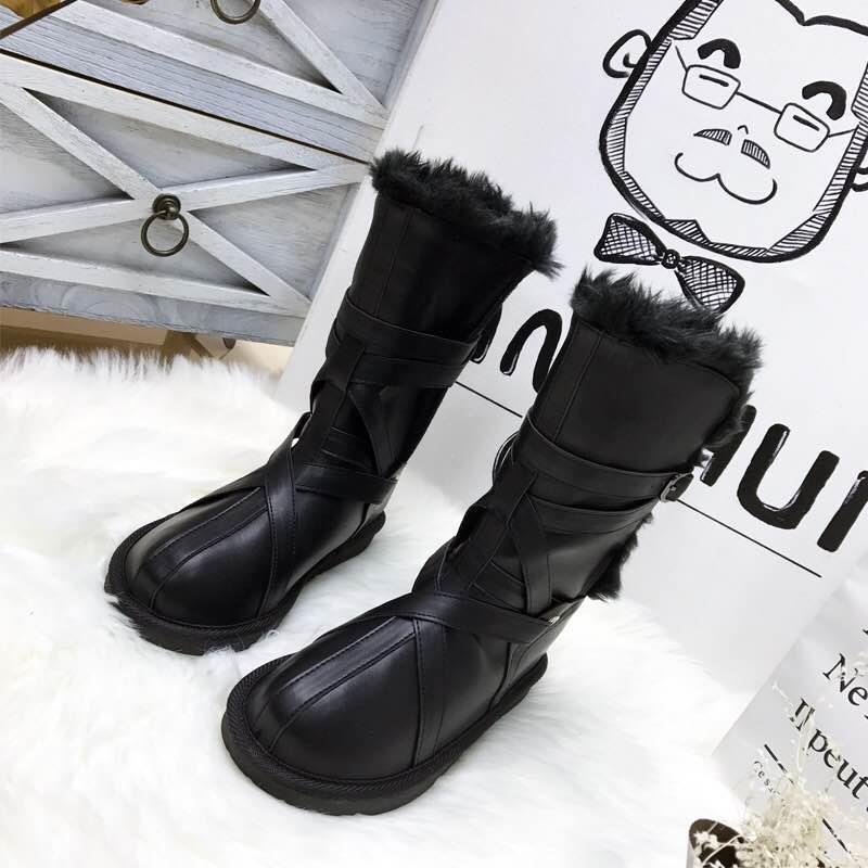 Europe and United States new belt buckle thick bottom super warm winter flat bottomed mid tube fur integrated snow boots women1, Black
Europe and United States new belt buckle thick bottom super warm winter flat bottomed mid tube fur integrated snow boots women1, Black