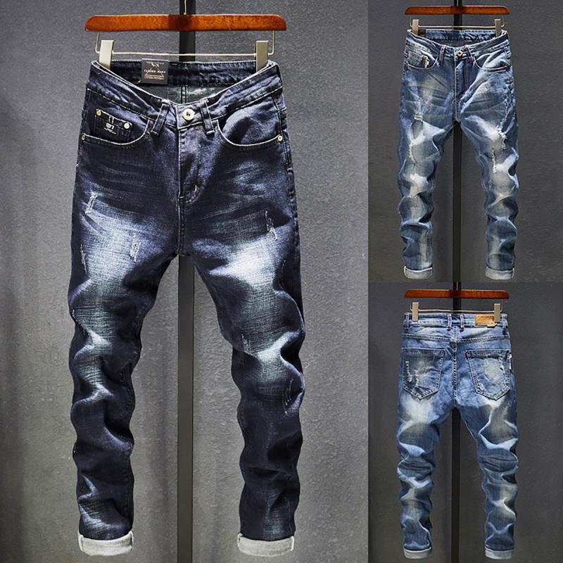Mens Jeans Holes Frayed Hiphop Ripped Light Blue Skinny Stretch Slim Leg Streetwear Distressed Moto Biker Jeans Male Denim Pants
Mens Jeans Holes Frayed Hiphop Ripped Light Blue Skinny Stretch Slim Leg Streetwear Distressed Moto Biker Jeans Male Denim Pants
