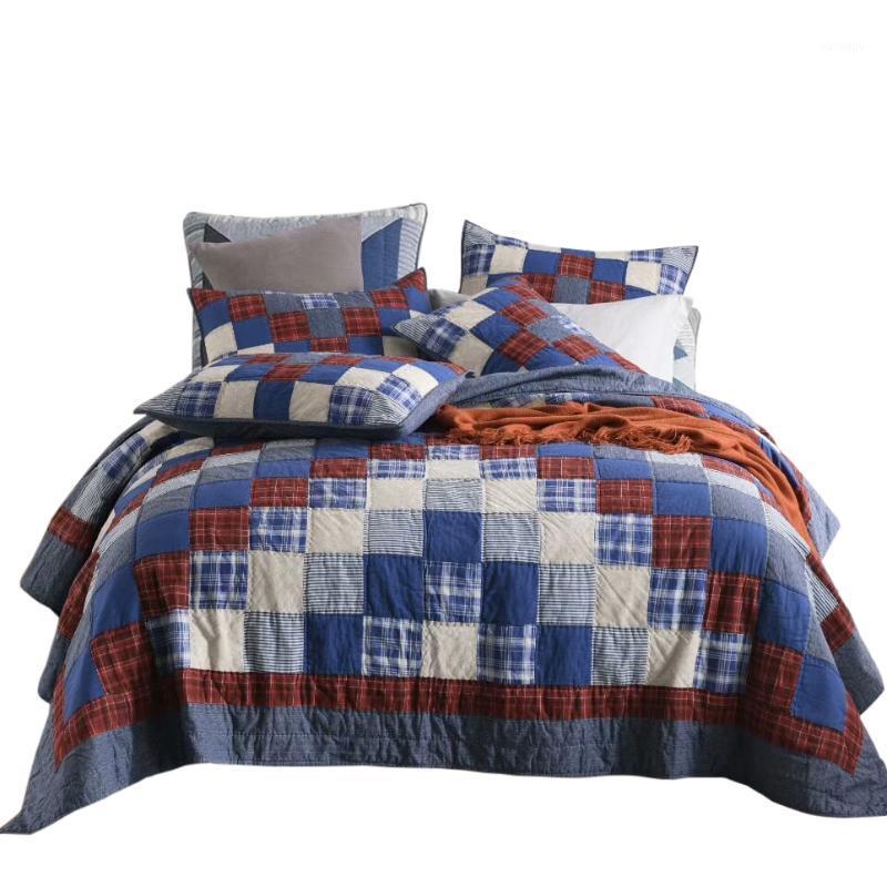 CHAUSUB Handmade Quilt Set 3PCS Patchwork Quilts For Bed 100% Cotton Quilted Bedspreads American Bed Cover Size Coverlet1, Blue
CHAUSUB Handmade Quilt Set 3PCS Patchwork Quilts For Bed 100% Cotton Quilted Bedspreads American Bed Cover Size Coverlet1, Blue