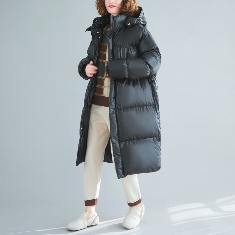 Will limit yuan overtheknee cottonpadded jacket loose long thickening cottonpadded clothes coat 201019