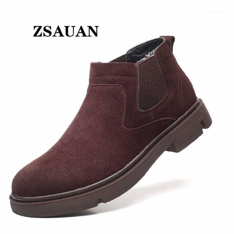 ZSAUAN Slip-on Men Casual Boots Cow Suede Leather Short Ankle Boots Woollen Lined Winter Snow1, Brown
ZSAUAN Slip-on Men Casual Boots Cow Suede Leather Short Ankle Boots Woollen Lined Winter Snow1, Brown
