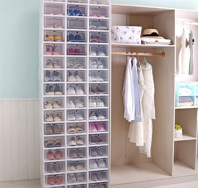 Storage Case Shoe Y1128 6pcs Rack Organizer Thickened Box Boxes Box Stackable Shoes Drawer Shoe Plastic Transparent Shoebox jllel5608790