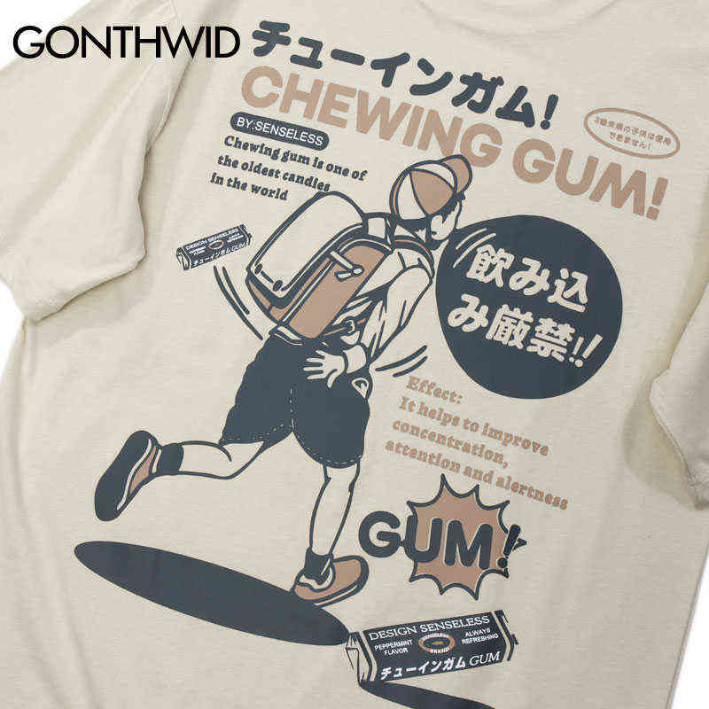 2022 Hip Hop T Shirt Streetwear Harajuku Vintage Japanese Kanji Poster Graphic Print Tees Men Summer Cotton Short Sleeve Tshirts Y220225