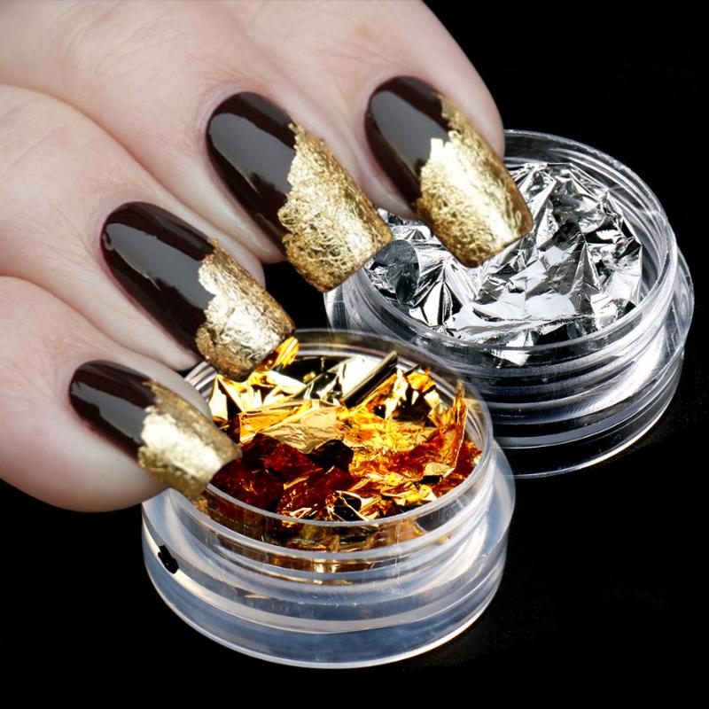 1 Box Gold Silver Foil Sticker Nail Art Glitter Decorations Flakes Mirror Chrome Sequins Powder Manicure DIY Paillettes LA1858
1 Box Gold Silver Foil Sticker Nail Art Glitter Decorations Flakes Mirror Chrome Sequins Powder Manicure DIY Paillettes LA1858