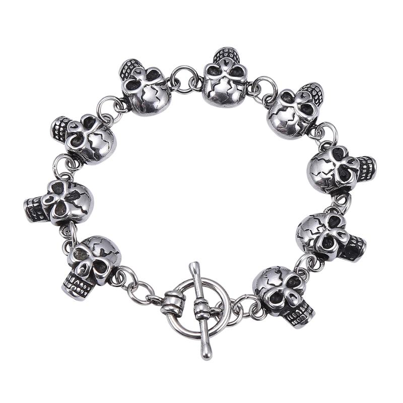 Men Cool skull bracelets Metal Alloy High quality punk Rock bracelets bangels gothic jewelry gifts for male accessories GS0042 
Men Cool skull bracelets Metal Alloy High quality punk Rock bracelets bangels gothic jewelry gifts for male accessories GS0042