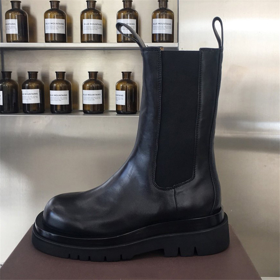 womens fashion autumn winter ankle boot black platform TIRE LUG chelsea leather boots size eu 35 - 40
