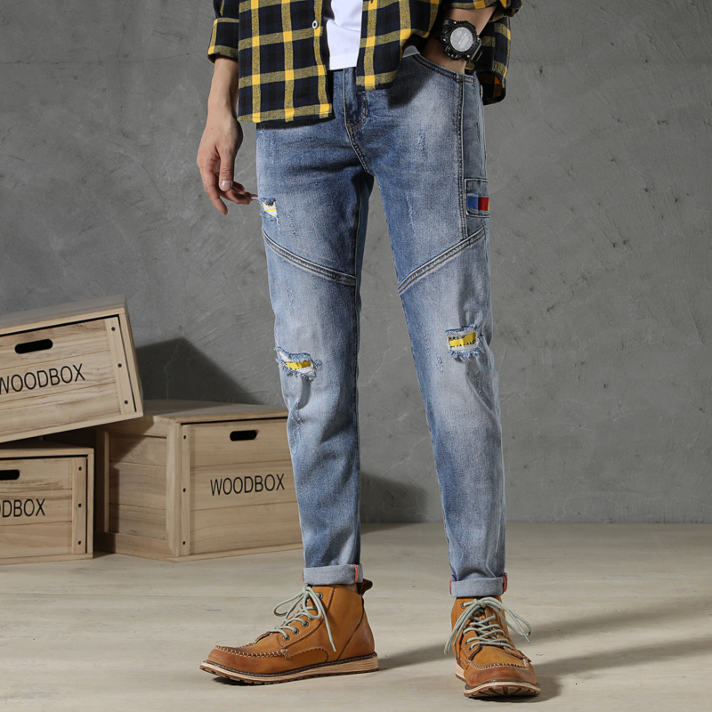 2021 Brand-new Denim for Mended Men Dyed Thin Hip Pants Streetwear Spring LC5M, Blue
2021 Brand-new Denim for Mended Men Dyed Thin Hip Pants Streetwear Spring LC5M, Blue