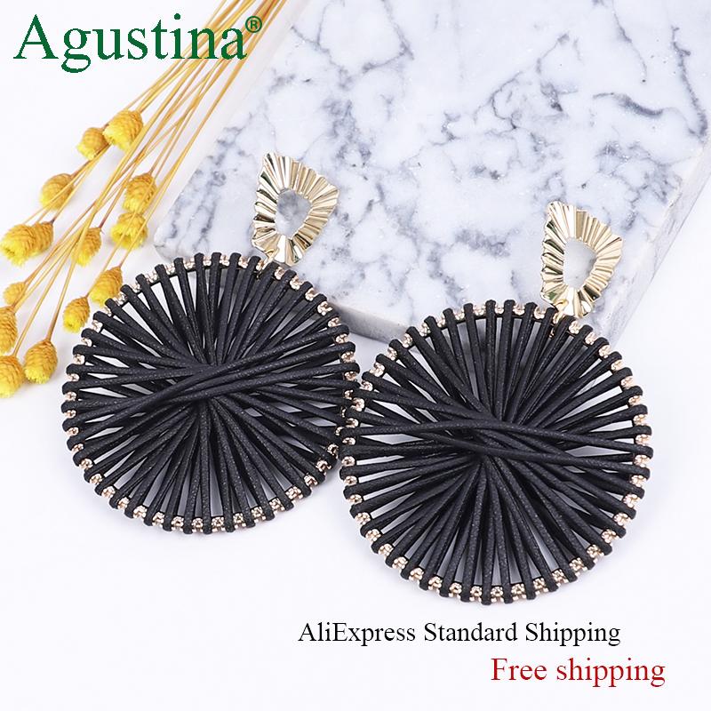 Agustina Round Leather Earrings Women Hoops Drop Earrings Fashion Jewelry Luxury black Dangle Earring Free Shipping Big, Silver
Agustina Round Leather Earrings Women Hoops Drop Earrings Fashion Jewelry Luxury black Dangle Earring Free Shipping Big, Silver