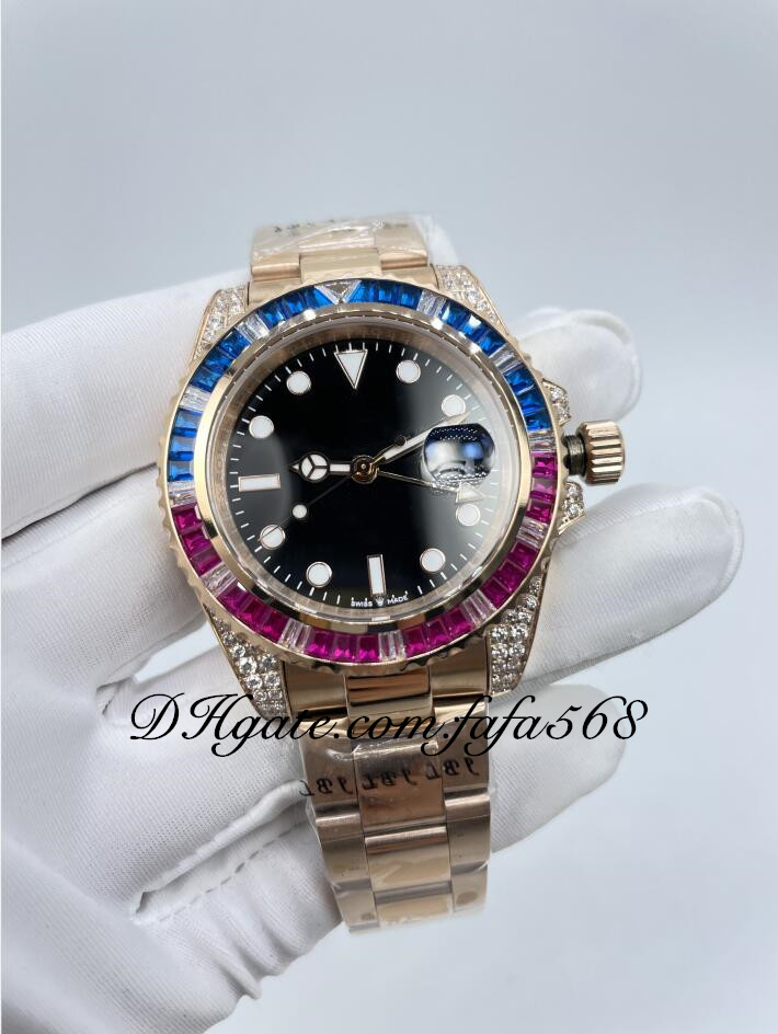 Automatic Rose gold Men's Diamond Dial Bezel Watch Movement Men Gmt 116758 Watches Sapphire Crystal Saru Wristwatches Mechanical 40mm R005, Only box
Automatic Rose gold Men's Diamond Dial Bezel Watch Movement Men Gmt 116758 Watches Sapphire Crystal Saru Wristwatches Mechanical 40mm R005, Only box
