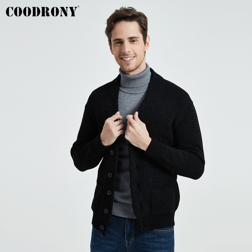 COODRONY Turtleneck Sweater Coat Men Fashion Streetwear Cardigan Men Autumn Winter Arrival Soft Warm Knitted Cardigans C1195 201221