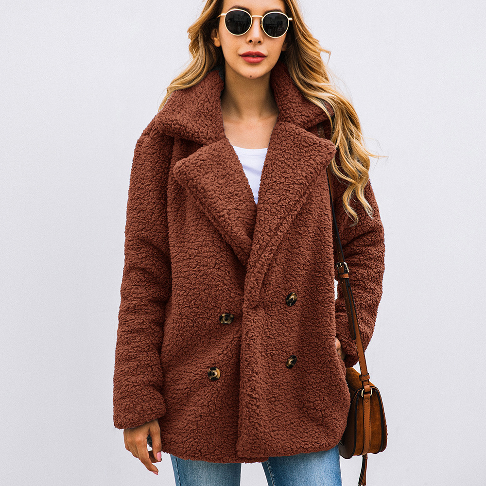 Casual Faux Fur Teddy Coat Autumn Winter Soft Women Jacket Coat Plus Size Female Warm Plush Thick Fleece Outerwear Ladies Coat 201019
