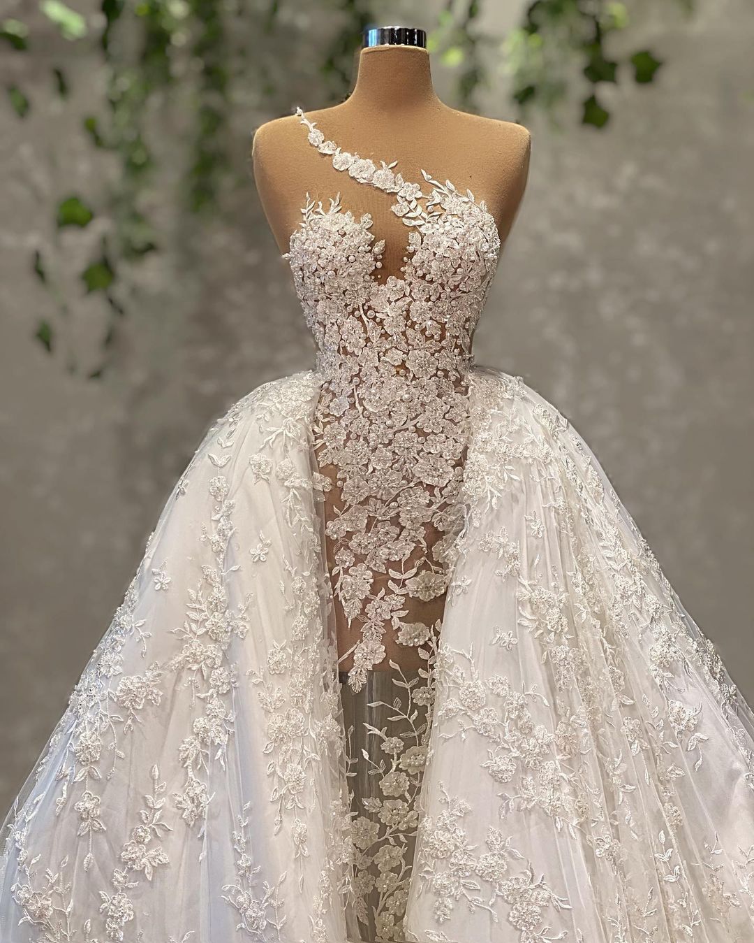 White D Floral Wedding Dress Lace Appliques Illusion Mermaid Tiered Ruffles Robe De Soiree Turkish Couture Dubai Abendkleider Bridal Gowns