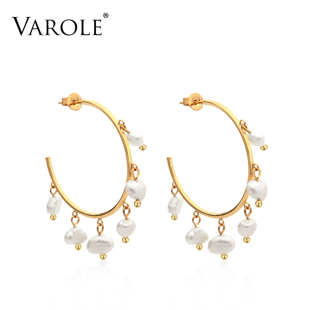 Varole Natural Freshwater Pearl Hopp Earrings for Women Gold Color Stainless Steel Earring Luxury Wedding Jewelry wholesale
Varole Natural Freshwater Pearl Hopp Earrings for Women Gold Color Stainless Steel Earring Luxury Wedding Jewelry wholesale