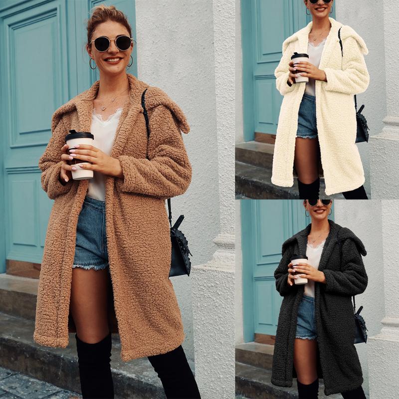 Womens Long Sleeve Solid Fuzzy Fleece Open Front Faux Fur Large Lapel Cardigans Jacket Coats Outwear with Pocket, Beige
Womens Long Sleeve Solid Fuzzy Fleece Open Front Faux Fur Large Lapel Cardigans Jacket Coats Outwear with Pocket, Beige