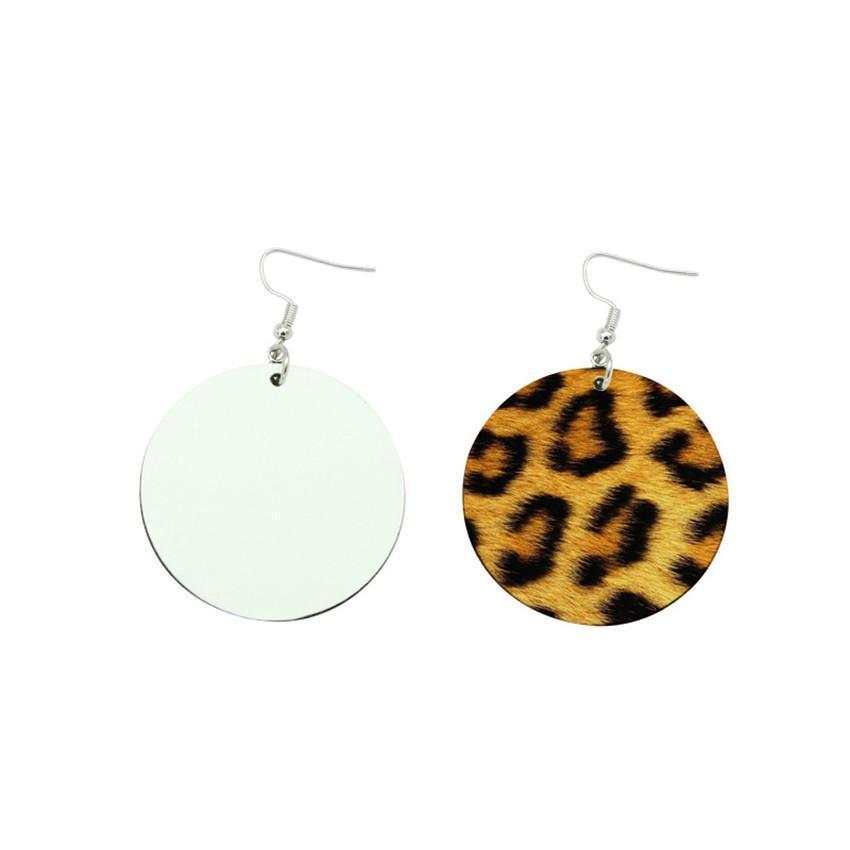 Sublimation Earrings Double Sided Leather Earring Pendants Sublimation Blanks Creative Gifts Thermal Transfer Leaves Earrings