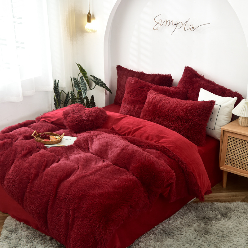 New Velvet Bedding Sets Mink Four Piece Set Plush Crystal Coral Velvet Quilt Cover Sheet Pillow Case Comforters Quilt Bed Suits1868746