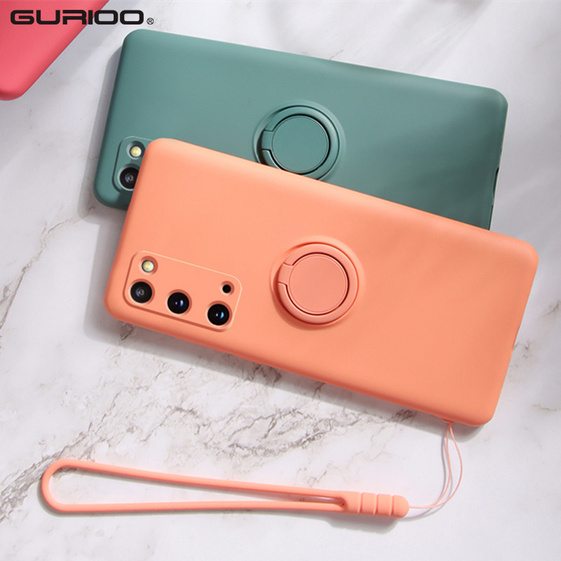 Soft Liquid Silicone Phone Case For Samsung S20 S20 Ultra Plus Candy Color Ring Holder Stand Cover With Hand Lanyard Back Case, Gr 02
Soft Liquid Silicone Phone Case For Samsung S20 S20 Ultra Plus Candy Color Ring Holder Stand Cover With Hand Lanyard Back Case, Gr 02