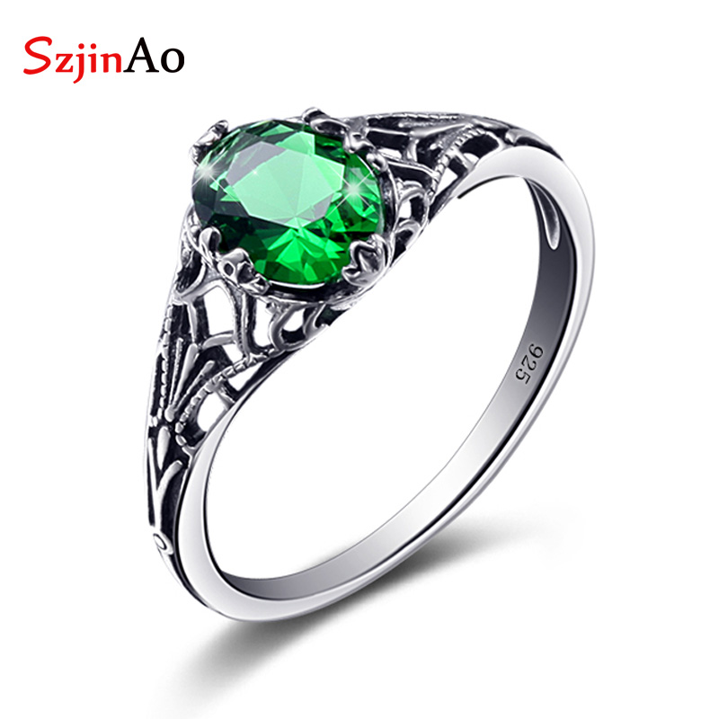 Szjinao factory Jewelry Emerald Vintage Charms 925 Sterling Silver Emarald Ring for Women Wedding Favors and Gifts
Szjinao factory Jewelry Emerald Vintage Charms 925 Sterling Silver Emarald Ring for Women Wedding Favors and Gifts