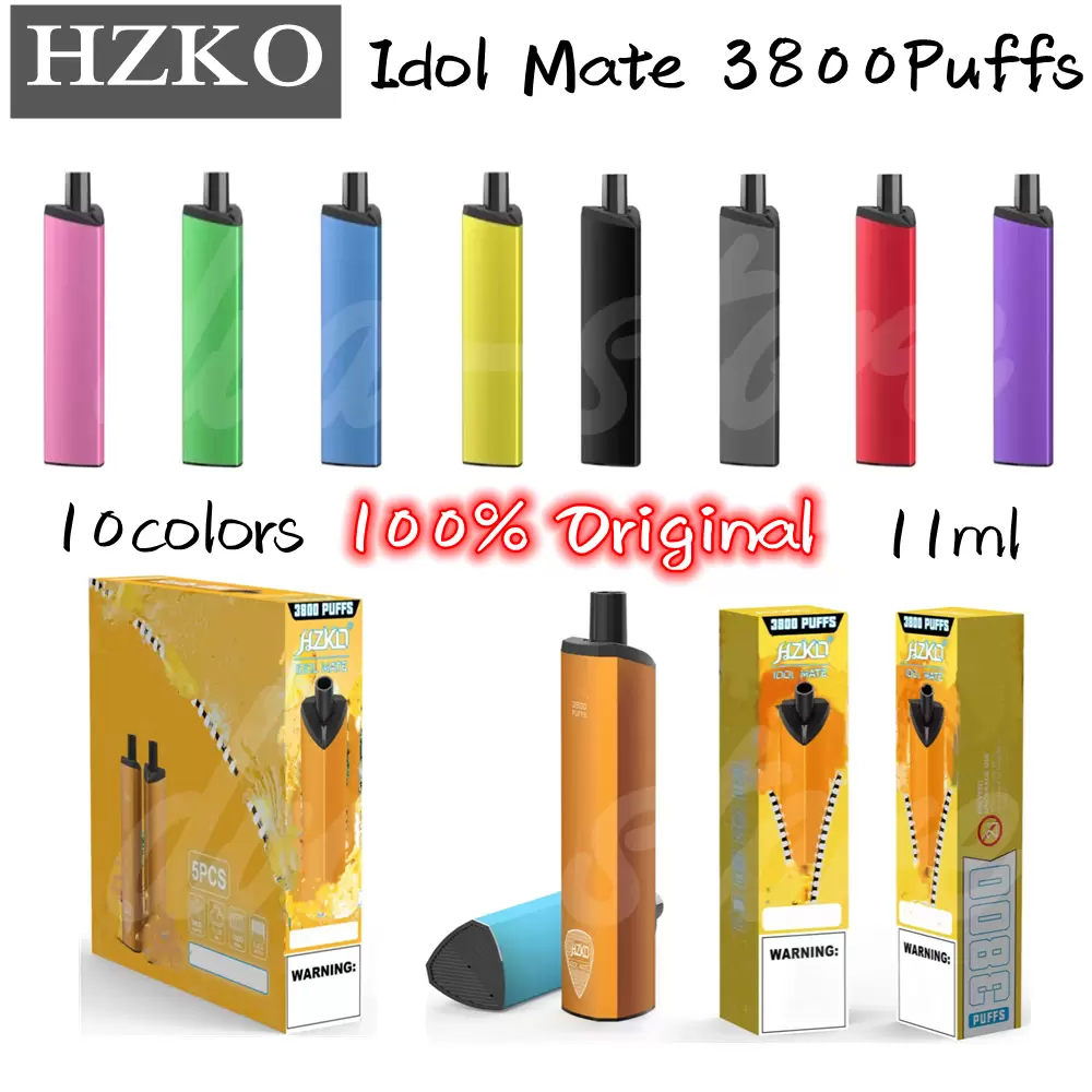 Original HZKO IDOL MATE Disposable E Cigarette Vape Pen 3800 Puffs 11ml Pod Device Vaporizer 10 Colors 1500mah Mesh Coil gunnpod bang xxl
Original HZKO IDOL MATE Disposable E Cigarette Vape Pen 3800 Puffs 11ml Pod Device Vaporizer 10 Colors 1500mah Mesh Coil gunnpod bang xxl