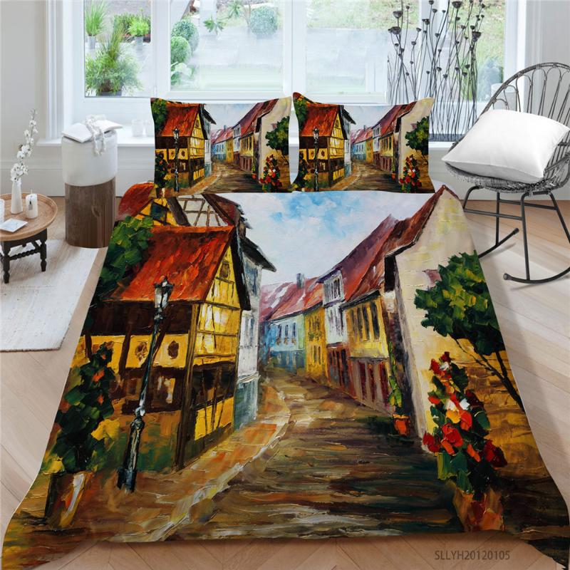 Small Town Bedding Set Oil Painting Artistic Beautiful Duvet Cover European King Double Full Queen Single Bed Set For Teen, Style 5
Small Town Bedding Set Oil Painting Artistic Beautiful Duvet Cover European King Double Full Queen Single Bed Set For Teen, Style 5