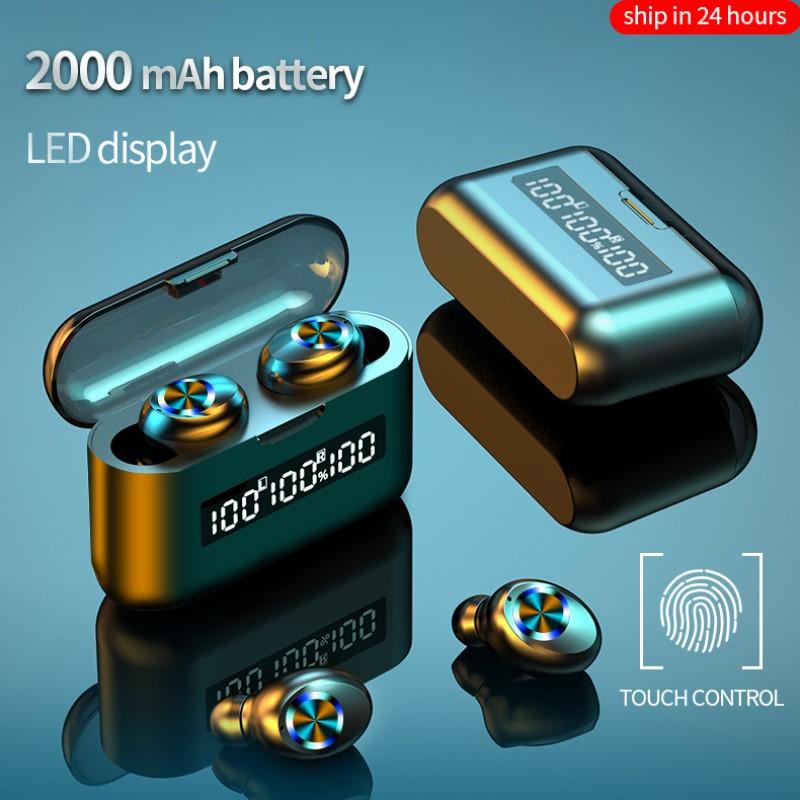 2020 NEW Bluetooth Earphones Wireless Headphones TWS 2000mAh Sports Waterproof Headsets 9D Stereo Earbuds with Microphones, Black
2020 NEW Bluetooth Earphones Wireless Headphones TWS 2000mAh Sports Waterproof Headsets 9D Stereo Earbuds with Microphones, Black