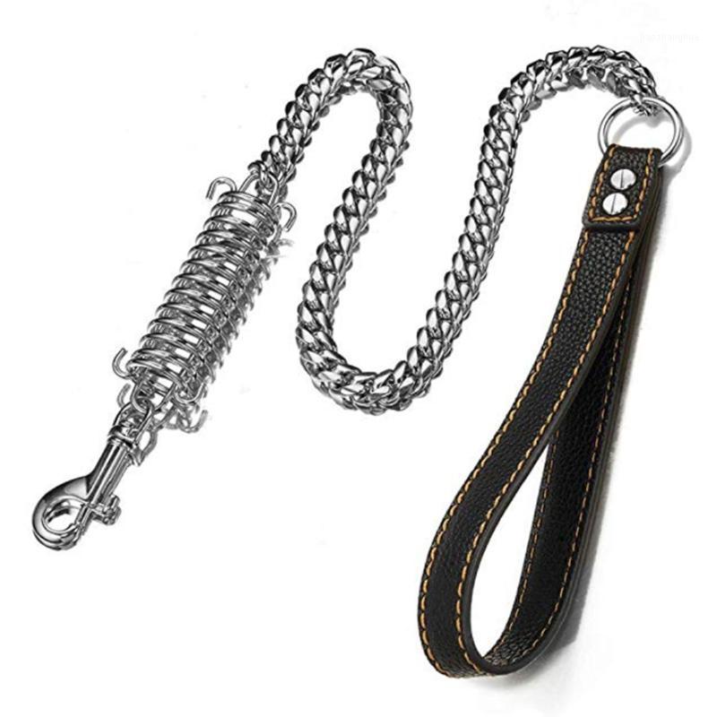 14mm Fashion Stainless Steel Silver Miami Cuban Curb Link Chain Pet Dog Leash Labor-Saving Spring With Genuine Leather Handle Chains
14mm Fashion Stainless Steel Silver Miami Cuban Curb Link Chain Pet Dog Leash Labor-Saving Spring With Genuine Leather Handle Chains
