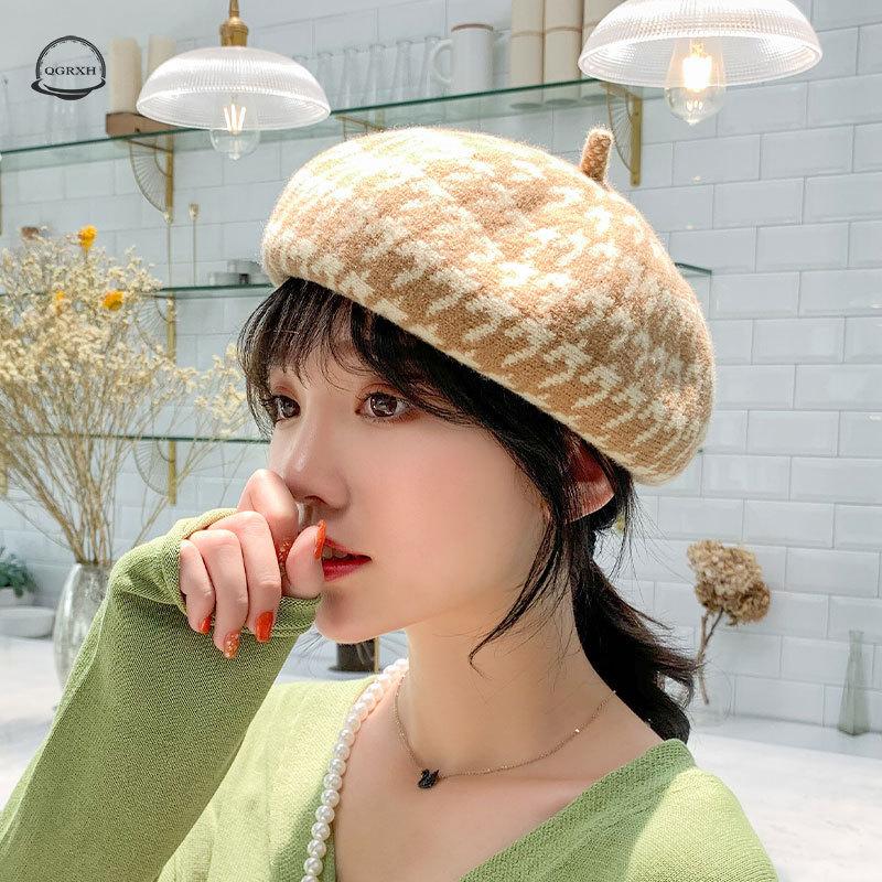New Cute Autumn Winter Ladie Houndstooth Octagonal Hat Solid Color Linen Beret Korean Print Painter Hat Outdoor Wild Beret Women, Black
New Cute Autumn Winter Ladie Houndstooth Octagonal Hat Solid Color Linen Beret Korean Print Painter Hat Outdoor Wild Beret Women, Black