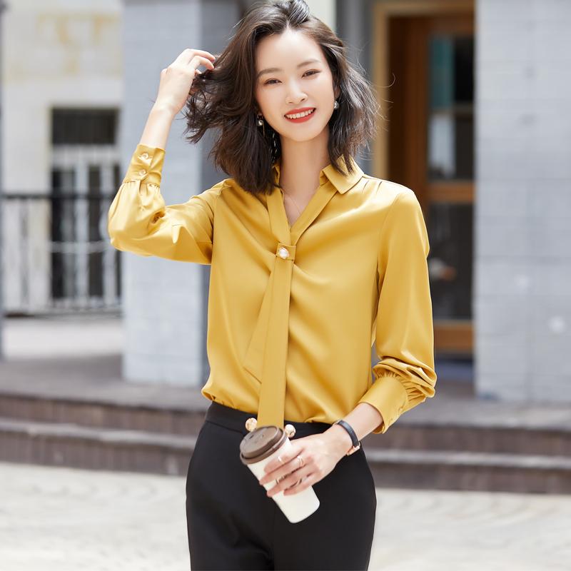 Novelty Yellow Blouses Shirts for Women Business Work Wear Styles Long Sleeve Autumn Winter Blouse Shirt Tops Clothes, White blouse
Novelty Yellow Blouses Shirts for Women Business Work Wear Styles Long Sleeve Autumn Winter Blouse Shirt Tops Clothes, White blouse