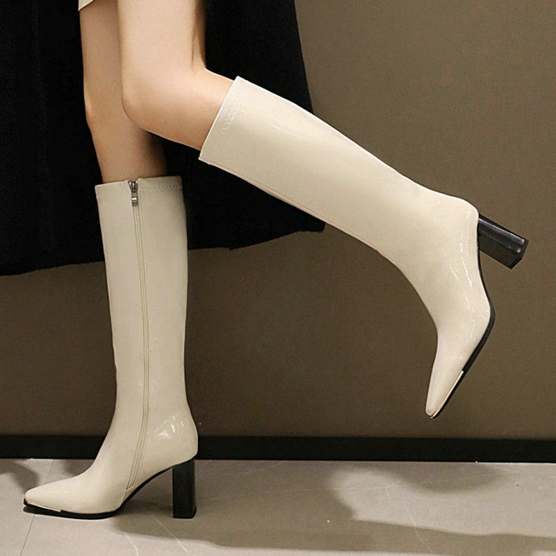 Sexy Autumn Winter Women's Shoes European and American Style Thick Zipper Heel Ladies Boots High Quality Patent Leather Warm, Beige
Sexy Autumn Winter Women's Shoes European and American Style Thick Zipper Heel Ladies Boots High Quality Patent Leather Warm, Beige