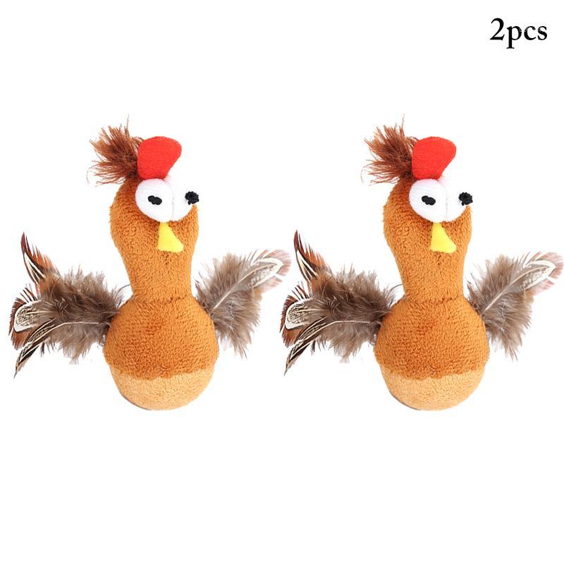 2pcs Cat Interactive Toy Brown Chicken Shape Cat Toy Artificial Feather Plush Tumbler Chew Pet Supplies1
2pcs Cat Interactive Toy Brown Chicken Shape Cat Toy Artificial Feather Plush Tumbler Chew Pet Supplies1