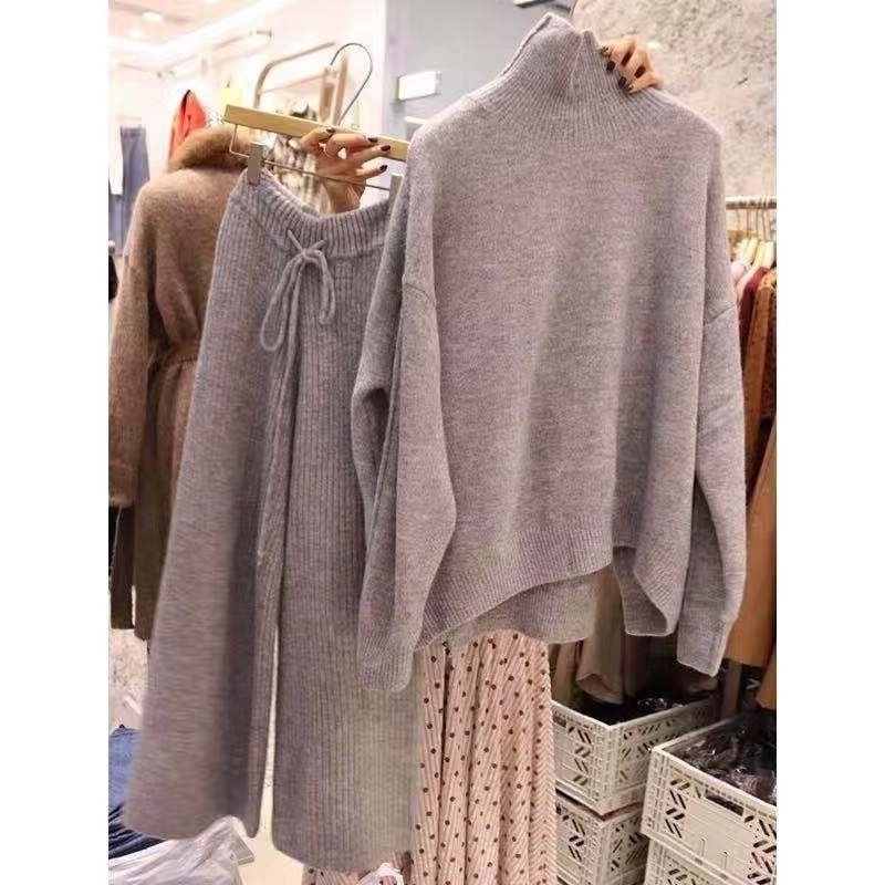 autumn winter turtleneck sweater and pullovers warm knitted 2 piece set elastic waist knit ants suit tracksuit loose 201017, Beige
autumn winter turtleneck sweater and pullovers warm knitted 2 piece set elastic waist knit ants suit tracksuit loose 201017, Beige