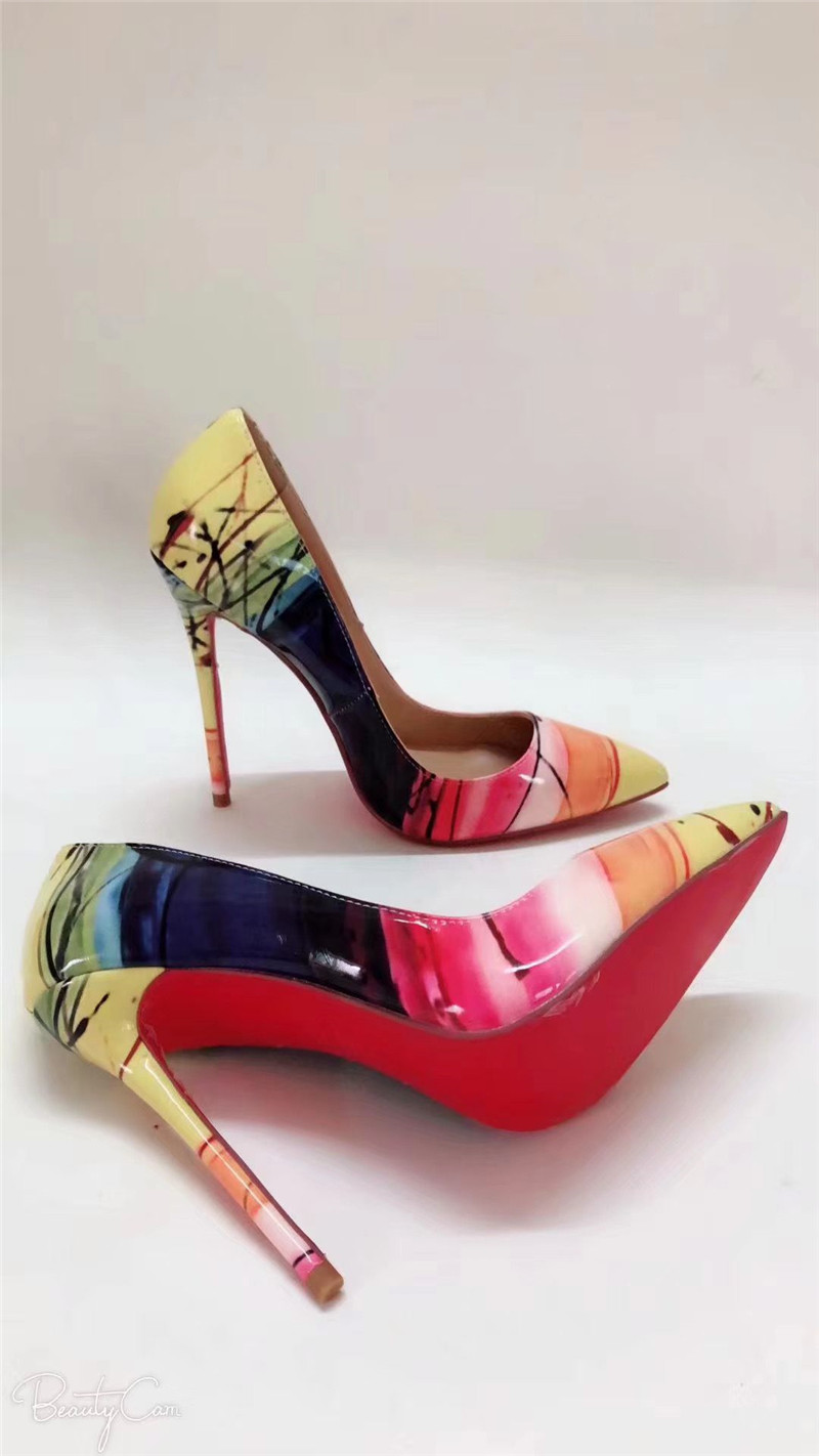 Top Quality Women Shoes Red Bottoms High Heels Sexy Pointed Toe Red Sole 8cm 10cm 12cm Pumps Come dust bags Wedding Shoes 36-42-1008