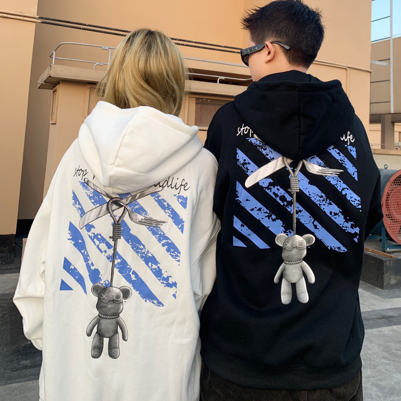 2020 carton bear oversized hip hop loose fitting hoodies high street clothes for men and women, White
2020 carton bear oversized hip hop loose fitting hoodies high street clothes for men and women, White