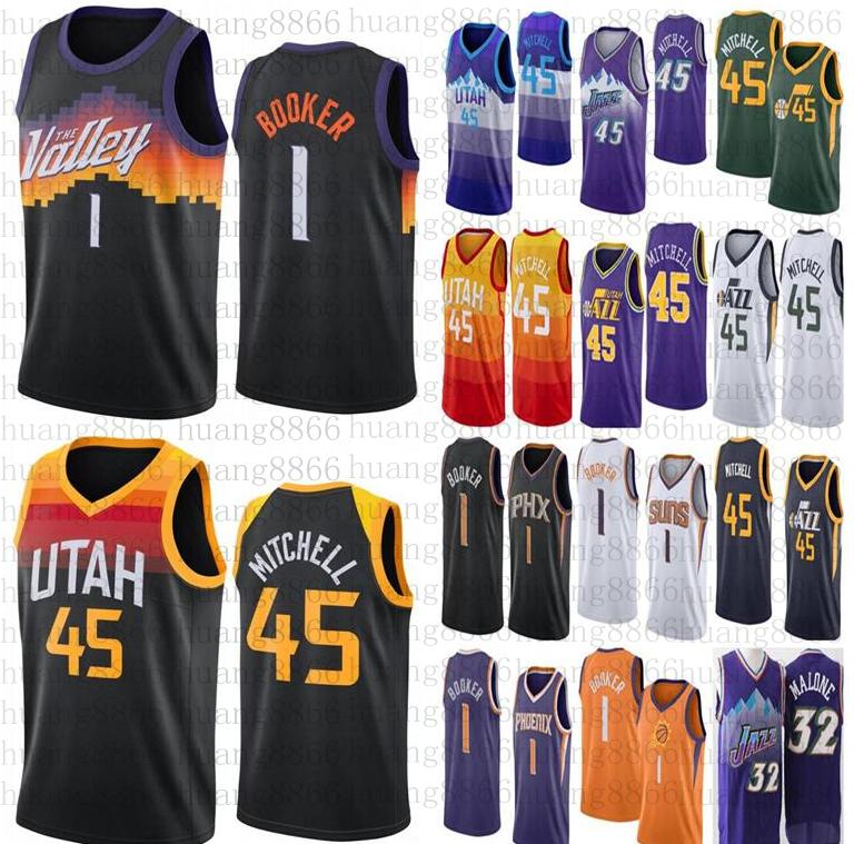 2020 New Donovan 45 Mitchell John 12 Stockton Karl 32 Malone Devin 1 Booker Basketball Jersey, Black;red
2020 New Donovan 45 Mitchell John 12 Stockton Karl 32 Malone Devin 1 Booker Basketball Jersey, Black;red