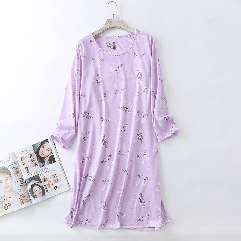 2020 Autumn Female Casual Loosen Nightgown Ladies Cotton Sleepwear dress Women Long Sleeve Round collar Plus size sleepshirts
2020 Autumn Female Casual Loosen Nightgown Ladies Cotton Sleepwear dress Women Long Sleeve Round collar Plus size sleepshirts