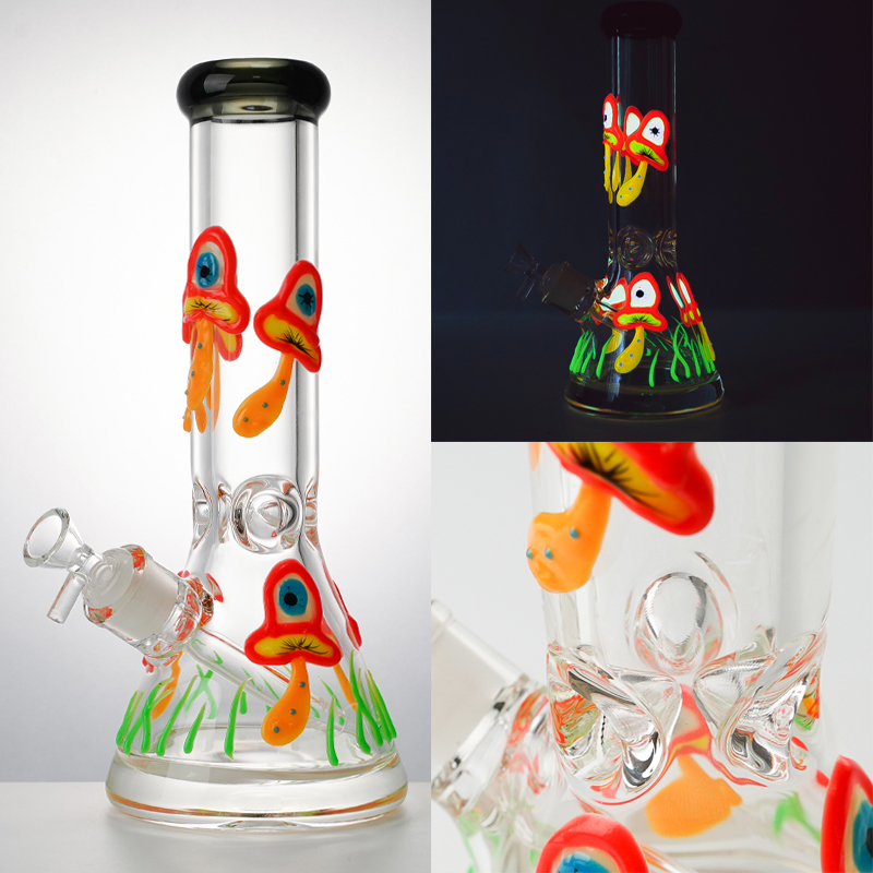 Glow in the Dark Oil Dab Rigs Mushroom Pattern Glass Bong 18mm Female Joint With Bowl & Diffused Downstem Water Pipes Beaker Bong LXMD20105
Glow in the Dark Oil Dab Rigs Mushroom Pattern Glass Bong 18mm Female Joint With Bowl & Diffused Downstem Water Pipes Beaker Bong LXMD20105