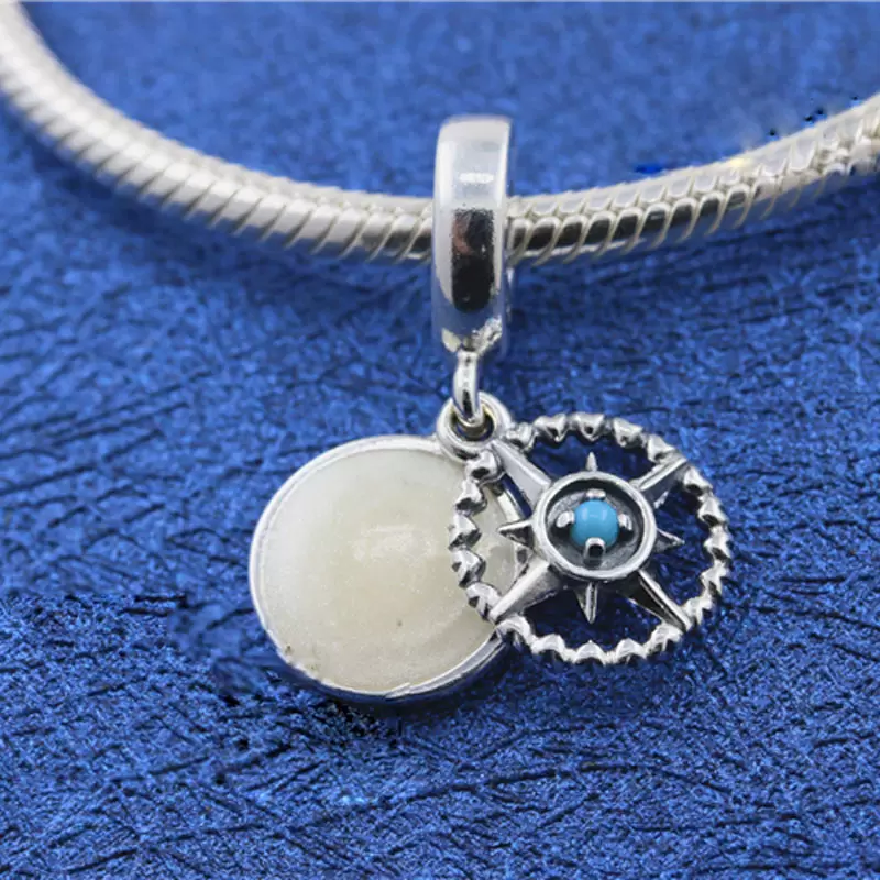 925 Sterling Silver Blue Compass Rose Dangle Bead Fits European Pandora Style Jewelry Charm Bracelets, Black
925 Sterling Silver Blue Compass Rose Dangle Bead Fits European Pandora Style Jewelry Charm Bracelets, Black