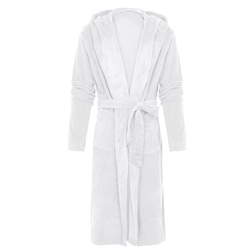 Home Clothes Mens Bathrobe Winter Long Robe Shawl Bathrobe Male Long Sleeved Robe Coat Pajamas Plus Size Mens Bath Robe Pajamas 201109