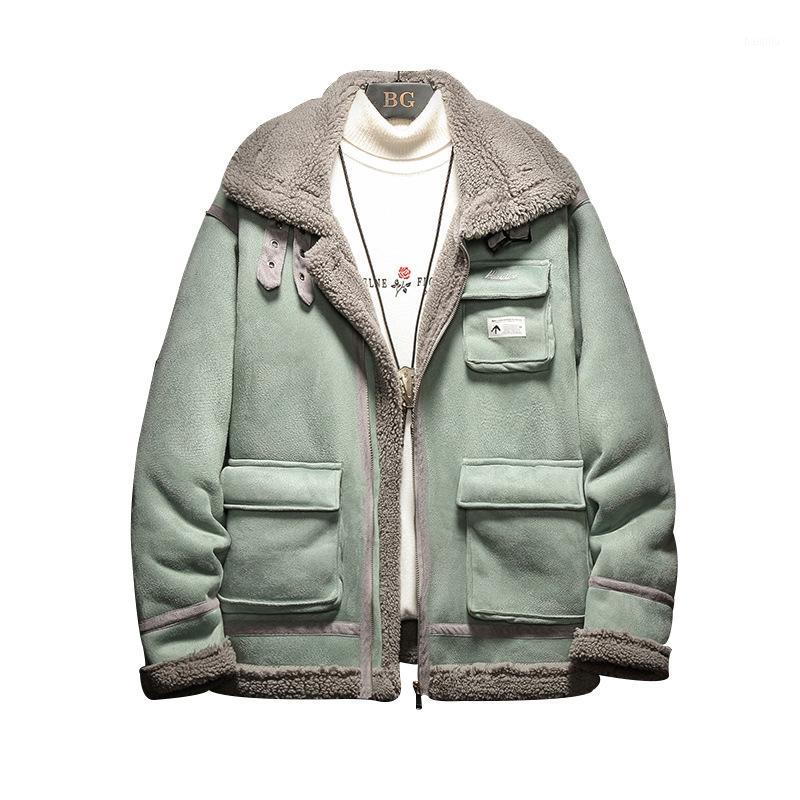 Autumn Winter new fur fashion lamb wool casual jacket tops outdoors camping climbing sports cycling men's cotton coat1, Khaki 
Autumn Winter new fur fashion lamb wool casual jacket tops outdoors camping climbing sports cycling men's cotton coat1, Khaki