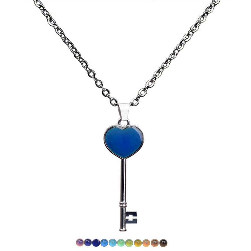 Fashion necklaces Color Changing Temperature sensing key necklace Mood heart key pendant women necklaces fashion jewelry will and sandy new, Silver
Fashion necklaces Color Changing Temperature sensing key necklace Mood heart key pendant women necklaces fashion jewelry will and sandy new, Silver