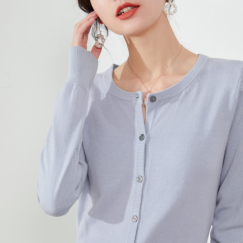New Cashmere Women Basic Cardigan O-Neck Sweater Spring Autumn Winter Female Long Sleeve Wool Knitted Solid Soft Fashion 201030