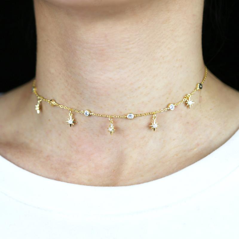 2021 High quality Gold Silver color Trendy Mini Tiny Cz Star Charm Wedding Choker Necklace for women delicate party gift jewelry
2021 High quality Gold Silver color Trendy Mini Tiny Cz Star Charm Wedding Choker Necklace for women delicate party gift jewelry