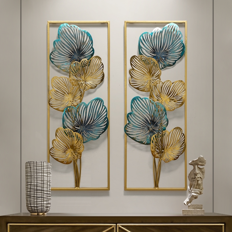 New Chinese Luxury Wrought Iron Blue Gold Leaf Wall Hanging Crafts Home Livingroom Sofa Background Wall Sticker Mural Decoration T200421
New Chinese Luxury Wrought Iron Blue Gold Leaf Wall Hanging Crafts Home Livingroom Sofa Background Wall Sticker Mural Decoration T200421