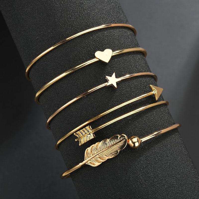 Funmode 5pcs Charm Star Heart Leaf Bangle Bracelets For Women Female Wedding Party Bracelets Wholesale FB52
Funmode 5pcs Charm Star Heart Leaf Bangle Bracelets For Women Female Wedding Party Bracelets Wholesale FB52