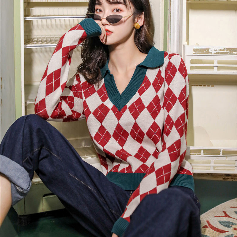 2021 quality in Short v Shirt Thin Female Polo Small Waist High Plaid Knitted Joker Sweater Top 7TRV, Green
2021 quality in Short v Shirt Thin Female Polo Small Waist High Plaid Knitted Joker Sweater Top 7TRV, Green