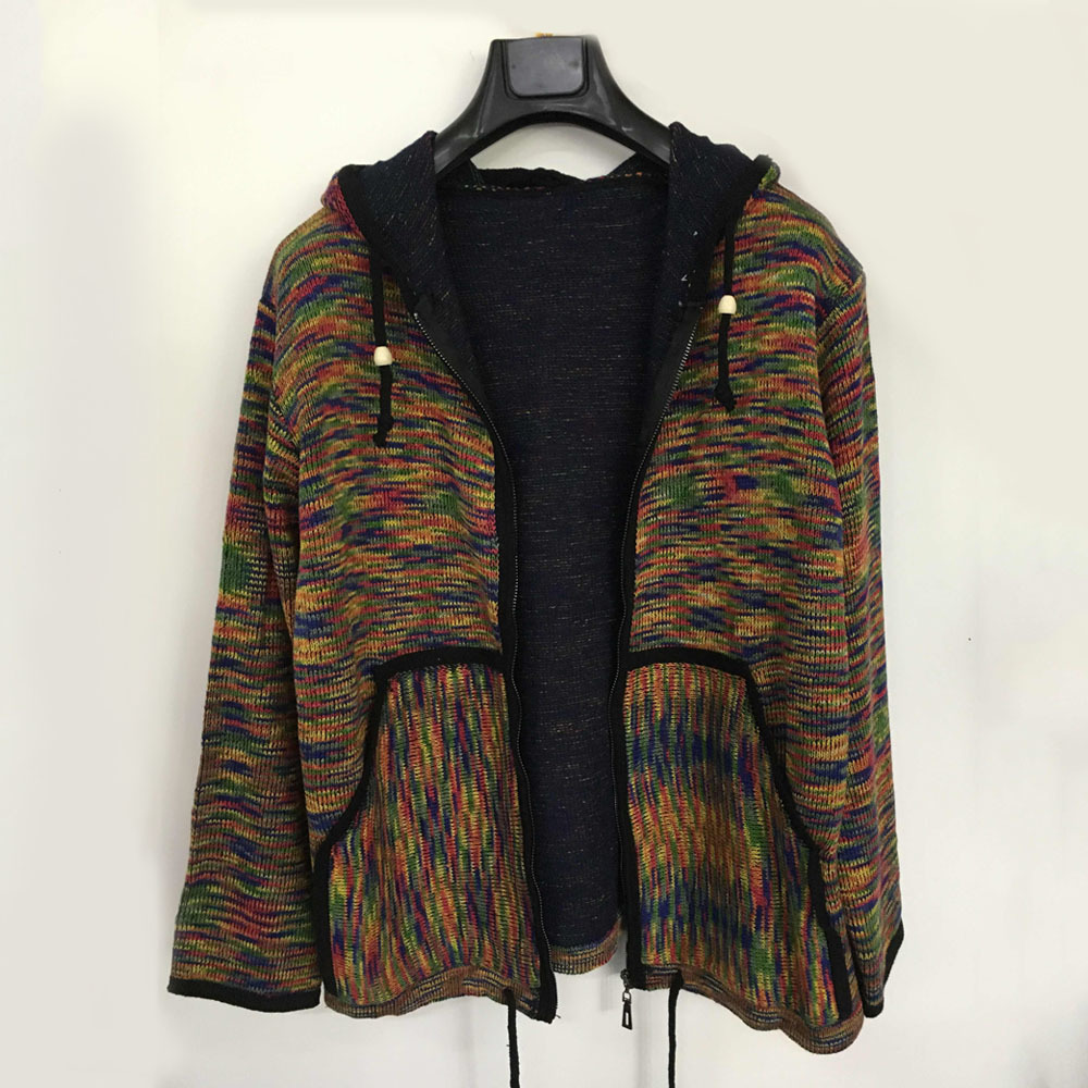 Unique Retro Men Camouflage Cardigan Sweater Color Mixing Fashion Autumn Winter Casual Loose Hooded Knit Sweater Plus Size S-4XL 201028