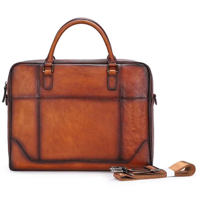 Vintage Men's Office Bag Work Briefcase Large Satchel Bag Genuine Real Leather Shoulder Messenger Laptop 15 Inch, Brown
Vintage Men's Office Bag Work Briefcase Large Satchel Bag Genuine Real Leather Shoulder Messenger Laptop 15 Inch, Brown