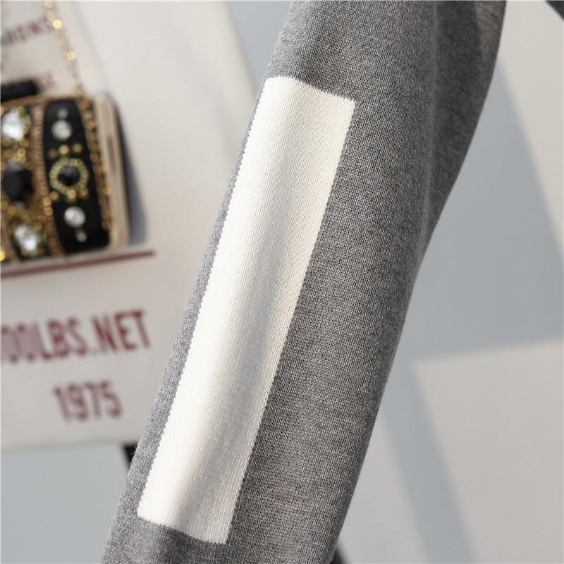 Women's 2-Piece Knitted Loungewear Set: Long-Sleeve Crewneck Pullover Sweater And Drawstring Pocket Pants B4