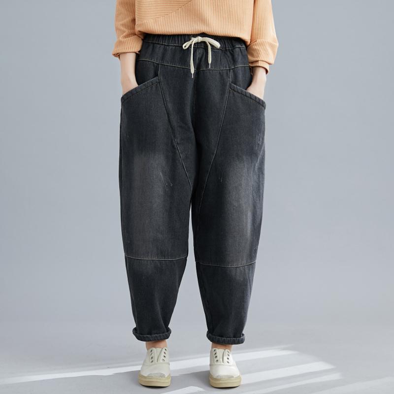 Woman's Jeans Womens Vintage Denim Big Pockets Loose Casual Middle Waist Harem Jeans Stretch Waist Pants Soft Feminina, Picture color
Woman's Jeans Womens Vintage Denim Big Pockets Loose Casual Middle Waist Harem Jeans Stretch Waist Pants Soft Feminina, Picture color