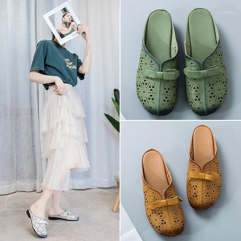 2020 Summer First-level Cowhide Slippers Women New Korean Retro Genuine Leather Slides Hollow Half Totem Baotou Slippers1, Green
2020 Summer First-level Cowhide Slippers Women New Korean Retro Genuine Leather Slides Hollow Half Totem Baotou Slippers1, Green